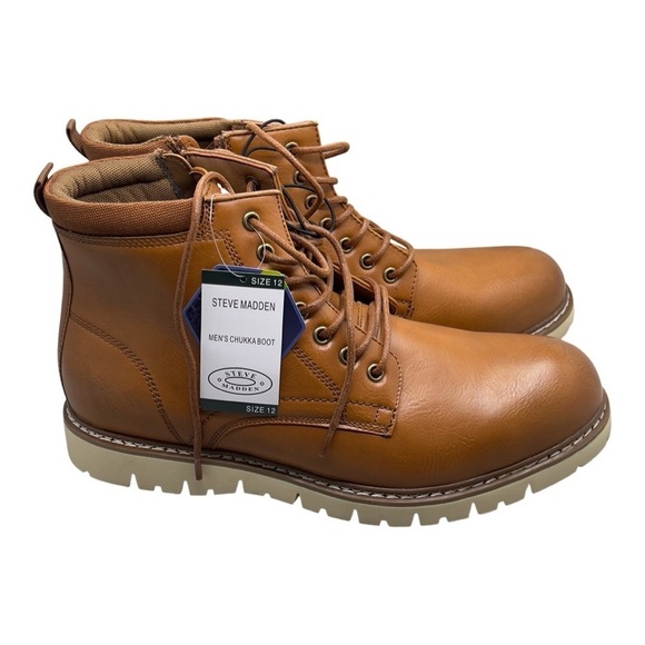 New Steve Madden Bowery Chukka Lace Up Zipper Boot Size 12 - Picture 1 of 9